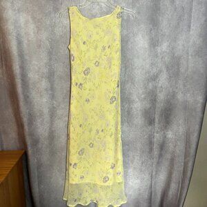 Womens Expression Yellow Floral Dress Size 10